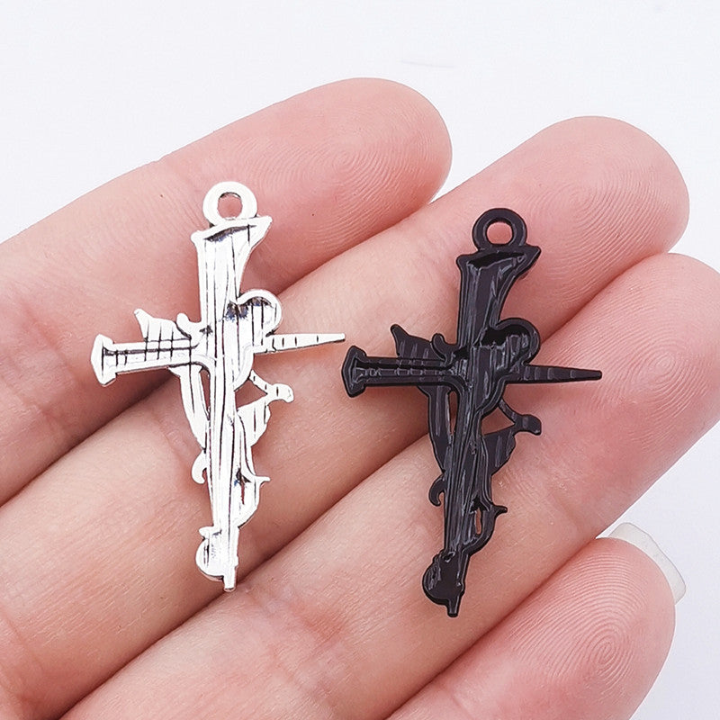 Wholesale 30PCS New Thorn Rose Cross DIY Zinc Alloy Pendant